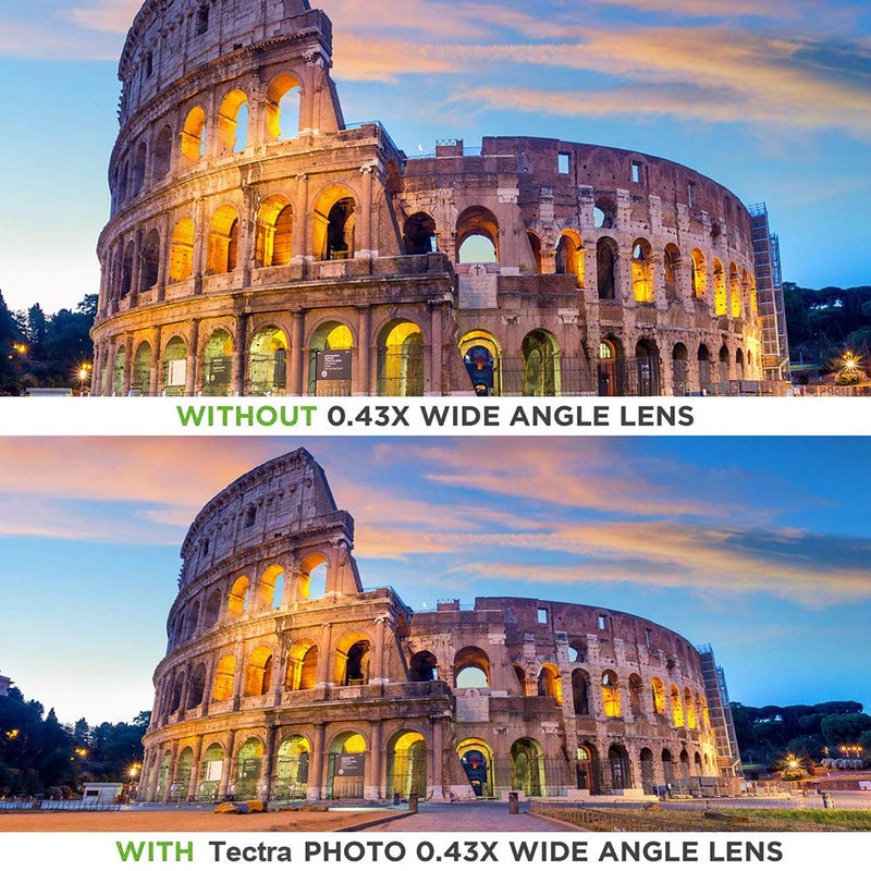 Tectra 55MM 0.43x Professional HD Wide Angle Lens (Macro Portion) for Nikon Cameras with DX NIKKOR 18-55mm f/3.5-5.6G VR and 55MM Sony E Lenses - Image 2